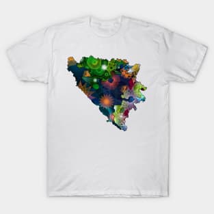 Spirograph Patterned Political divisions of Bosnia and Herzegovina Map T-Shirt